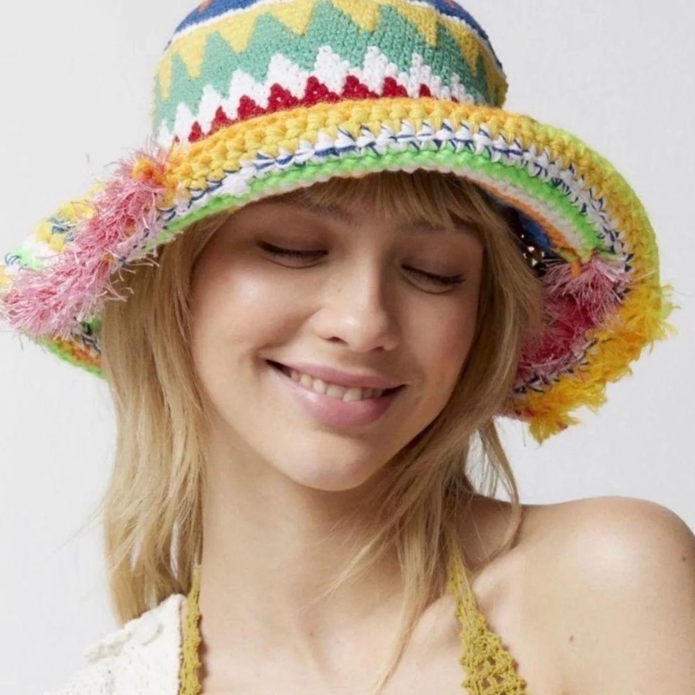 Urban Outfitters Colorful Crochet Bucket Hat